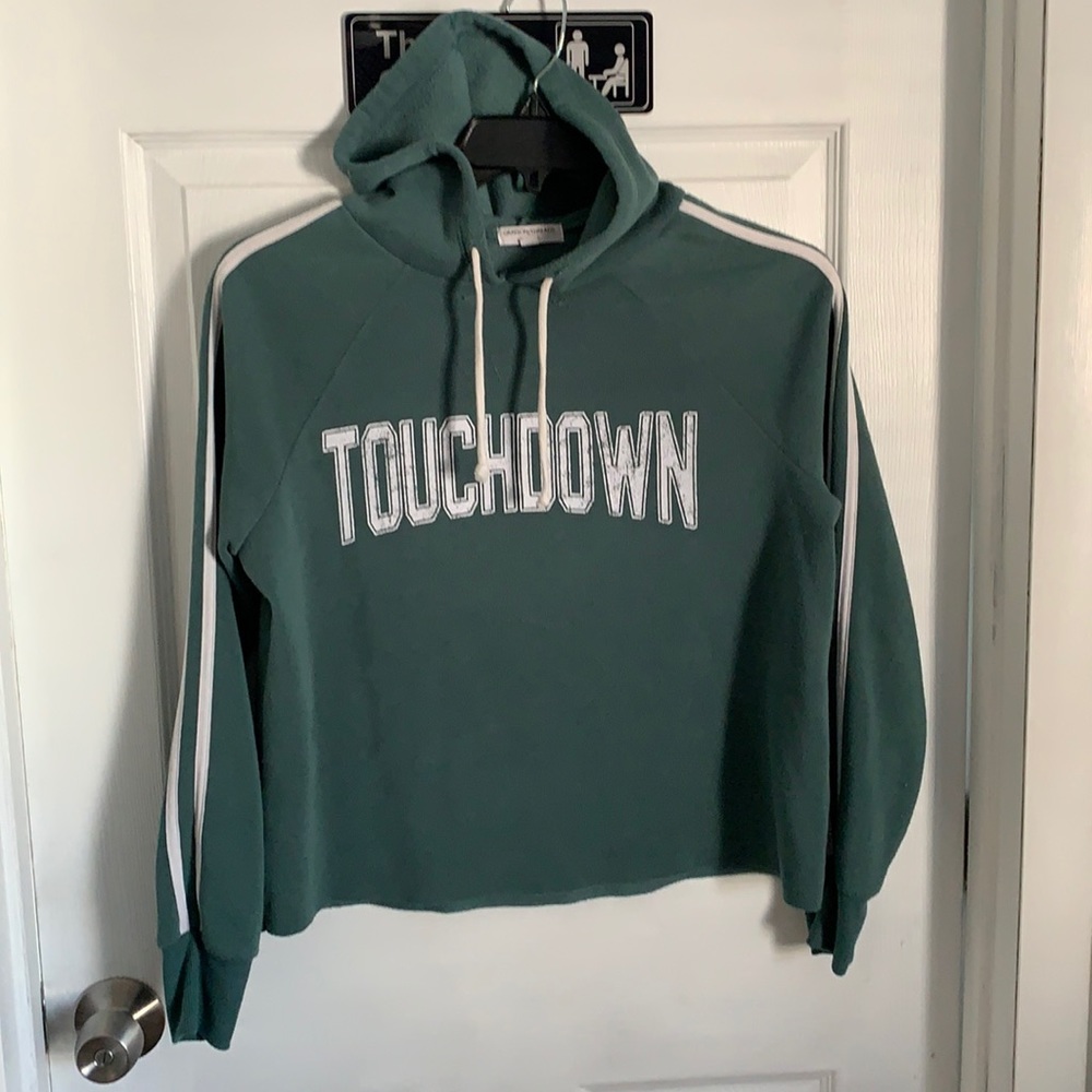 Large Long sleeve green crop top